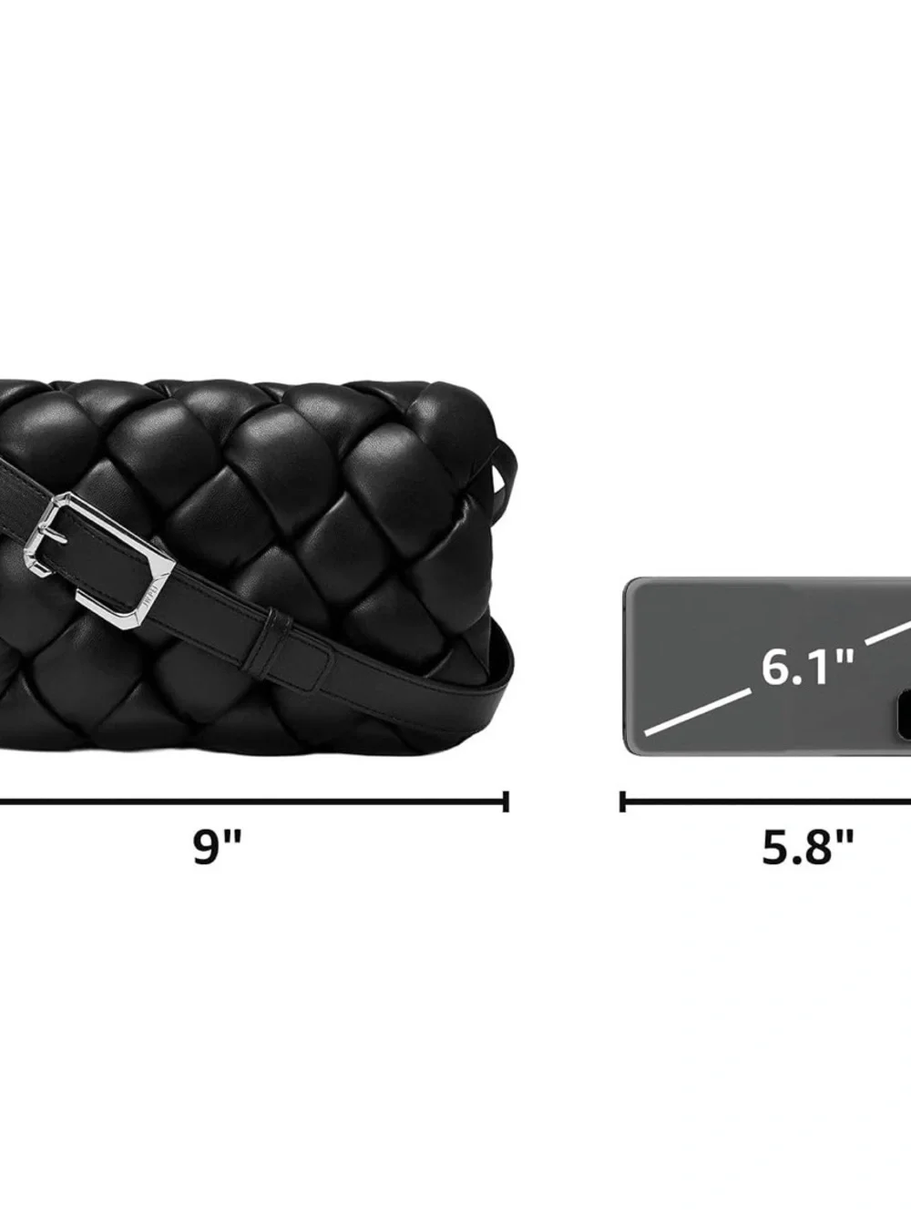 JW PEI Women's Black Quilted Maze Crossbody